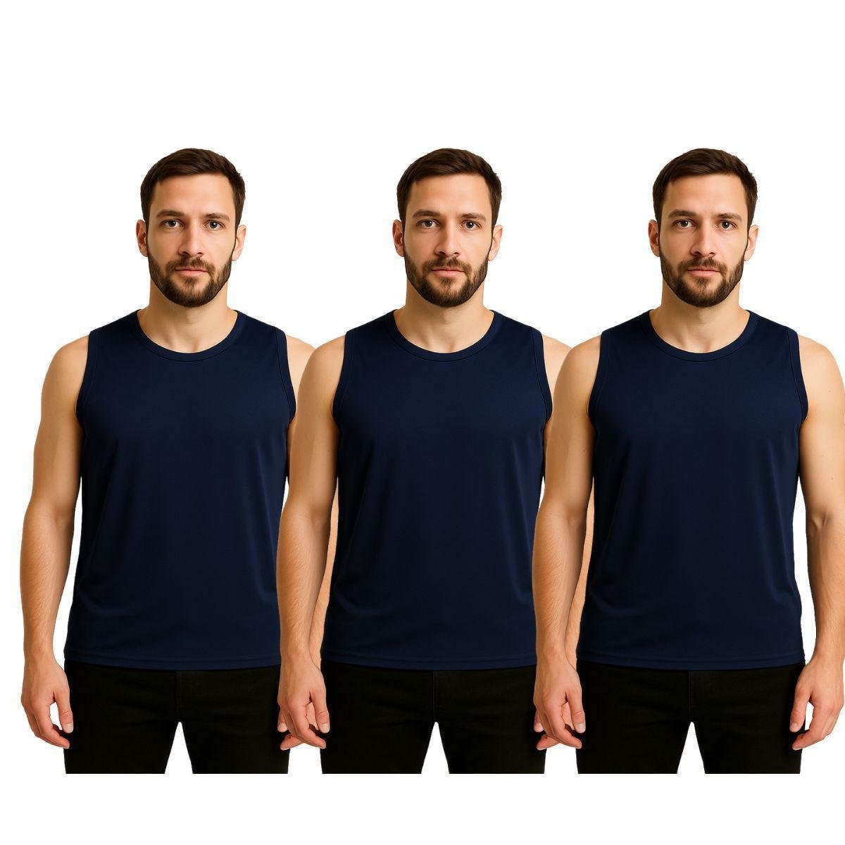 Kit 3 Camisetas Masculinas FMF Básicas Fitness Dry Treino Academia