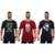 Kit 3 Camisetas Morcegão Masculina MXD Conceito Fitness Academia Musculação - Preto+Vermelho