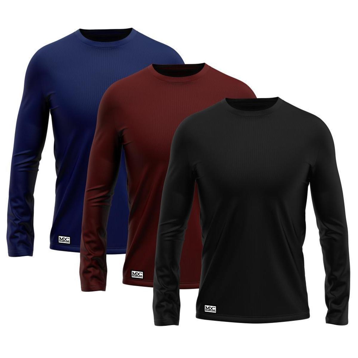 Kit 3 Camisetas MXC BRASIL Manga Longa Lisa Proteção Solar UV +50 é boa?