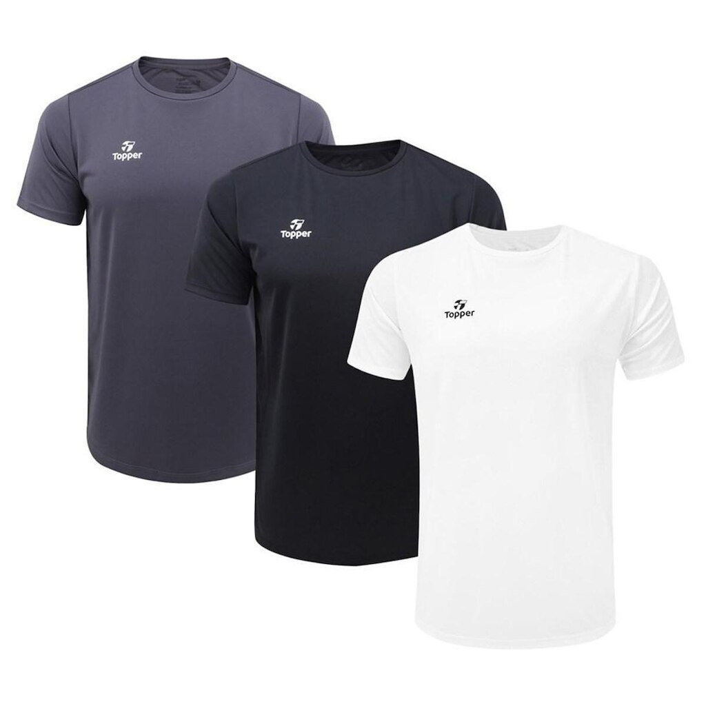 Kit 3 Camisetas Topper Classic New Masculina