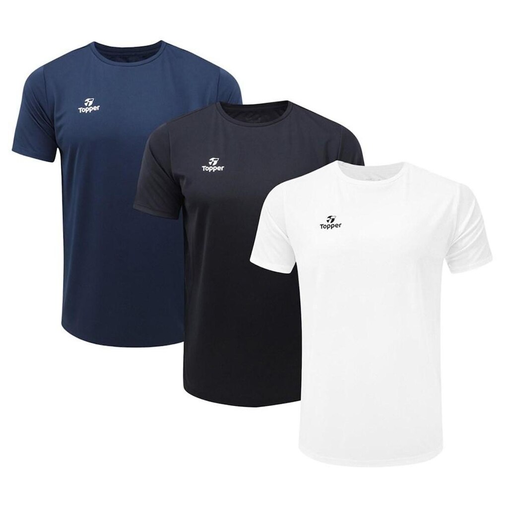 Kit 3 Camisetas Topper Classic New Masculina