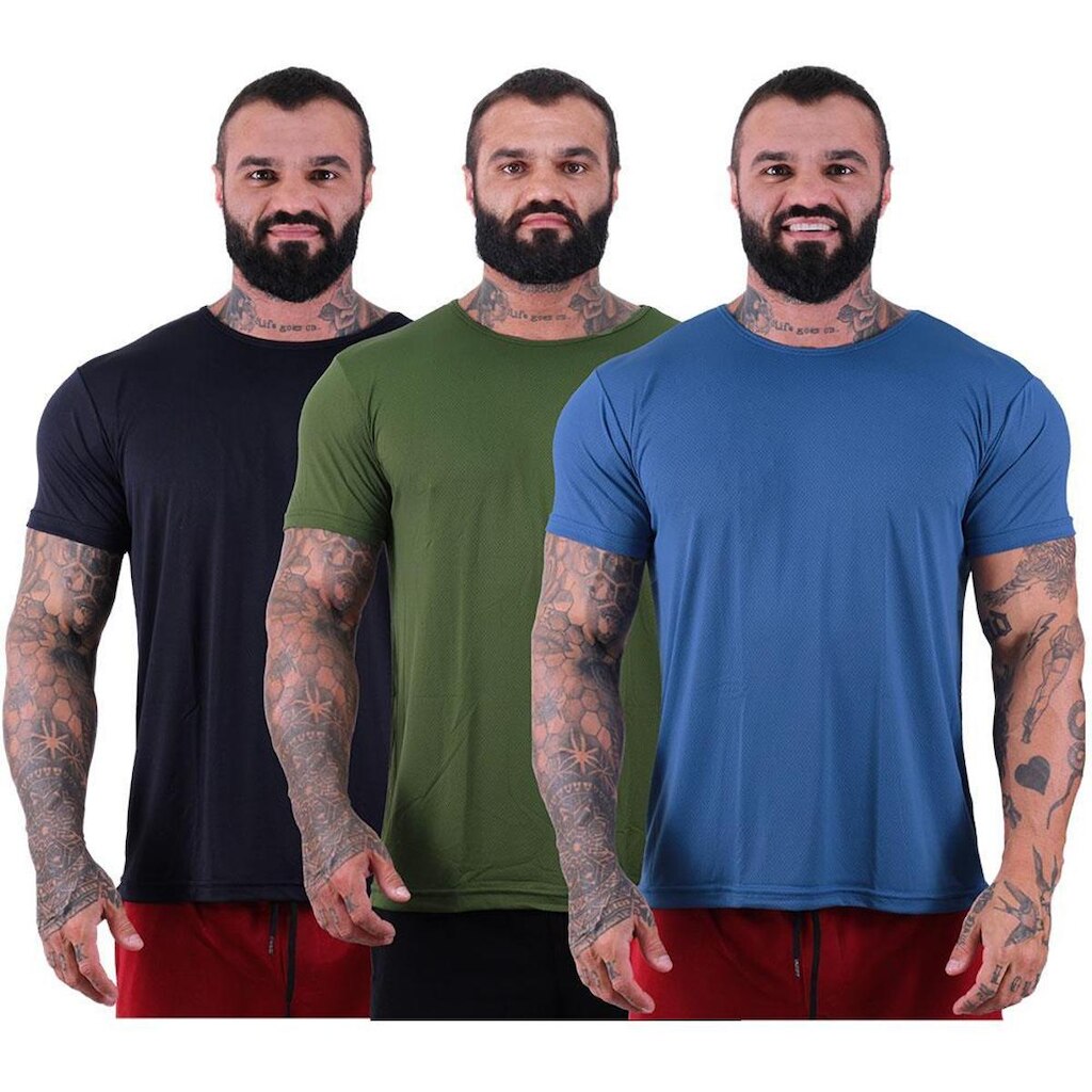 Kit 3 Camisetas Tradicional Mxd Conceito Dry 100% Poliamida