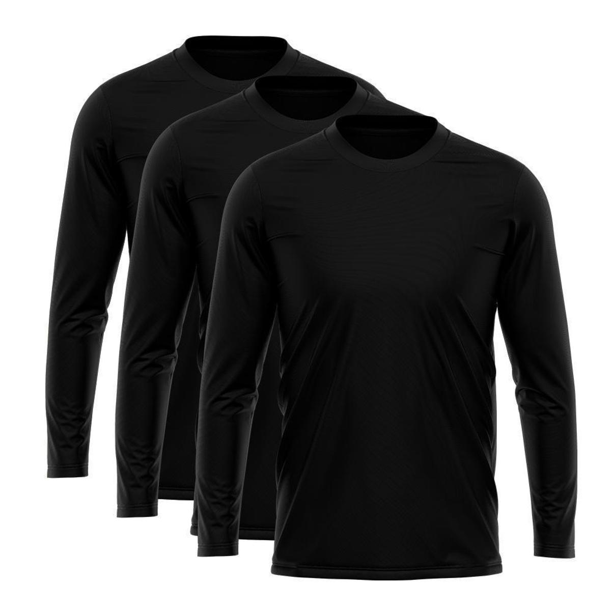Kit 3 Camisetas Via Basic Manga Longa Dry UV Proteção Solar Masculina Menor preço em Kit 3 Camisetas Via Basic Manga Longa Dry UV Proteção Solar Masculina