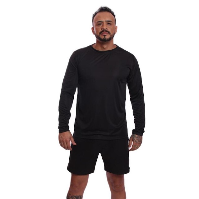 Kit 3 Camisetas Via Basic Manga Longa Dry UV Proteção Solar Masculina