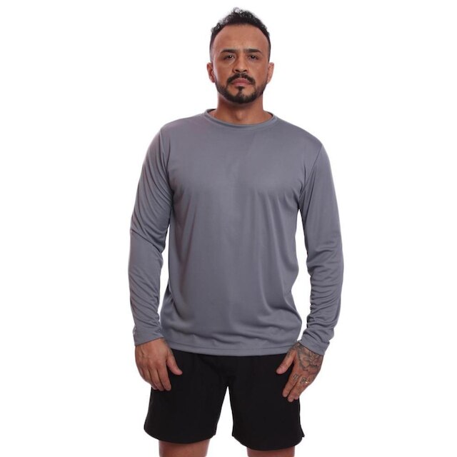 Kit 3 Camisetas Via Basic Manga Longa Dry UV Proteção Solar Masculina