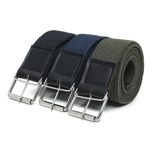 Kit 3 Cinto Gorgurão Lona Detalhe em Couro Liso Fivela - Preto é ruim? Kit 3 Cinto Gorgurão Lona Detalhe em Couro Liso Fivela - Preto é boa?