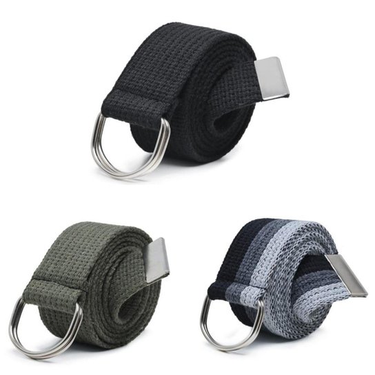 Kit 3 Cinto Masculino Gorgurao Canelado Largo Fivela Argola de Metal Grossa - Azul Menor preço em Kit 3 Cinto Masculino Gorgurao Canelado Largo Fivela Argola de Metal Grossa - Azul