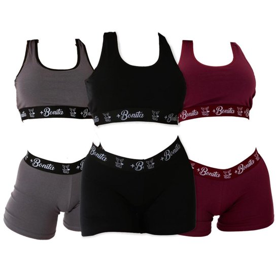 KIT 3 CONJUNTO TOP SHORT ALGODÃO - Cinza é ruim? KIT 3 CONJUNTO TOP SHORT ALGODÃO - Cinza é boa?