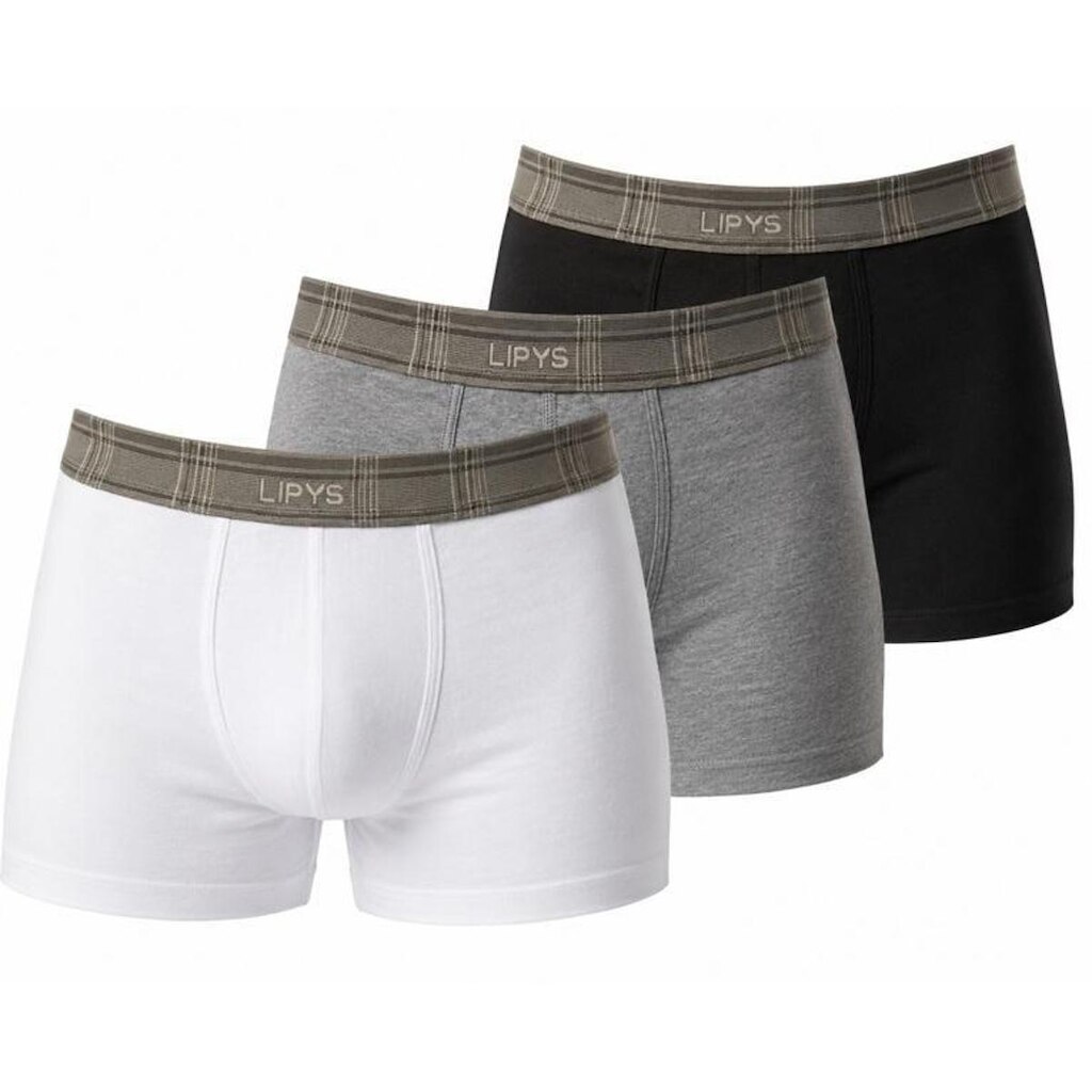Kit 3 Cuecas Boxer Cotton Lisa Lipys - Ref405