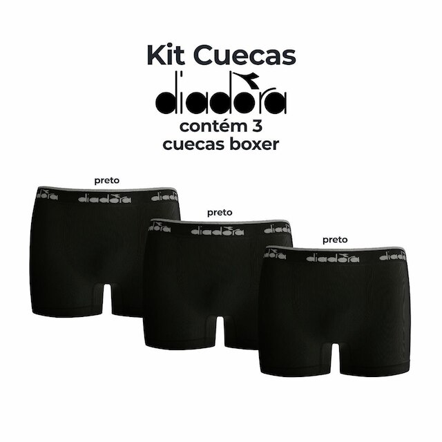 KIT 3 CUECAS BOXER DIADORA SEM COSTURA MASCULINO