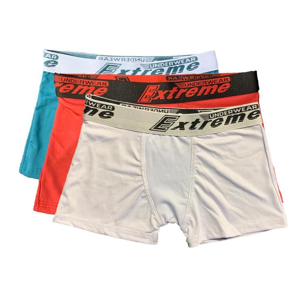 Kit 3 Cuecas Boxer Infantil Fristyle Em Microfibra Lisa