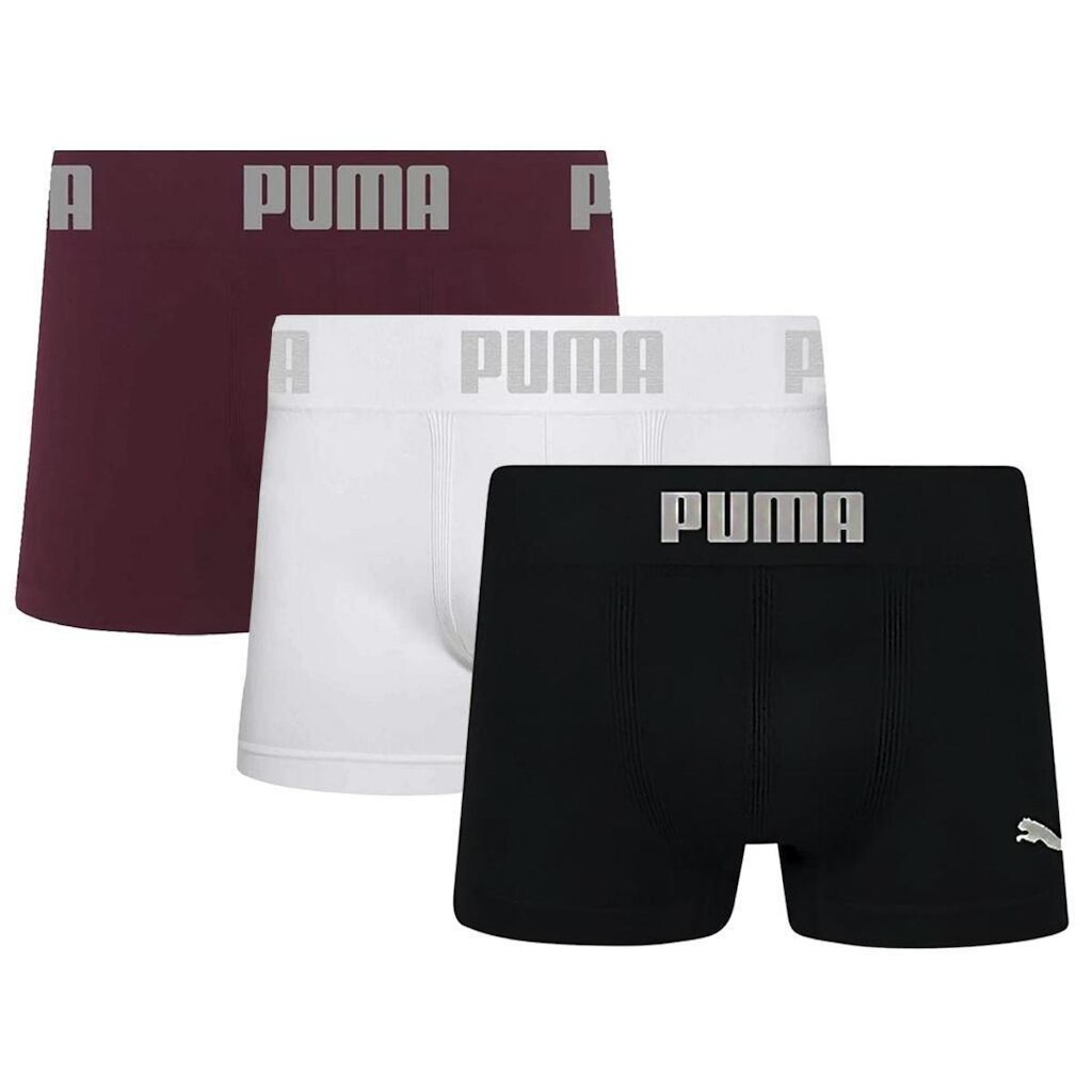 Kit 3 Cuecas Boxer Puma Microfibra Sem Costura