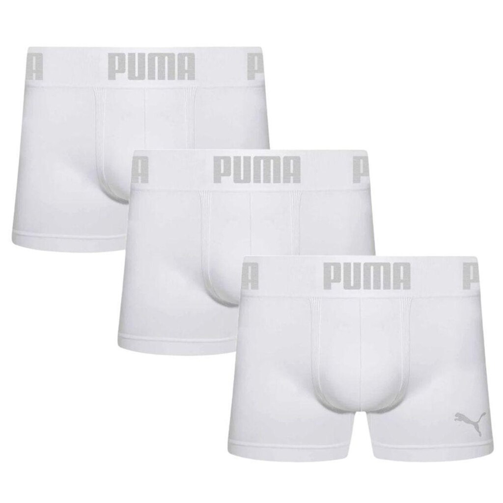 Kit 3 Cuecas Boxer Puma Sem Costura Masculina - Branco G