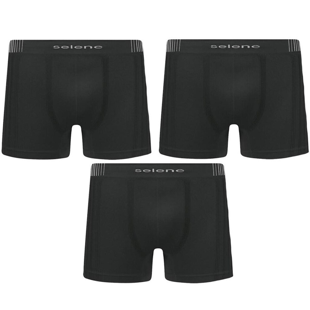 Kit 3 Cuecas Boxer Selene Sem Costura Masculino -