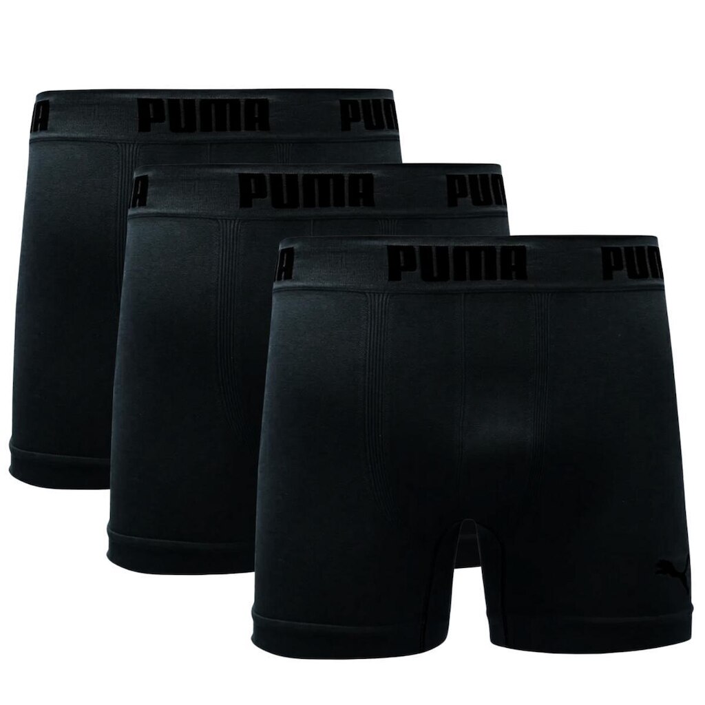 Kit 3 Cuecas Puma Boxer Sem Costura Poliamida Respirável