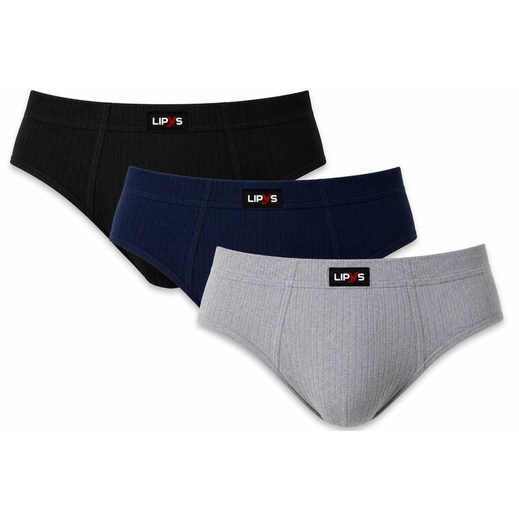 Kit 3 Cuecas Slip Microfibra Adulto Canelada Lipys - Ref318