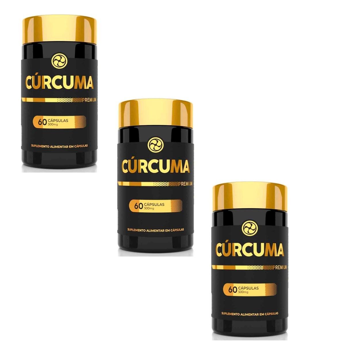 Kit 3 Cúrcuma Premium 500mg 3x60 cps