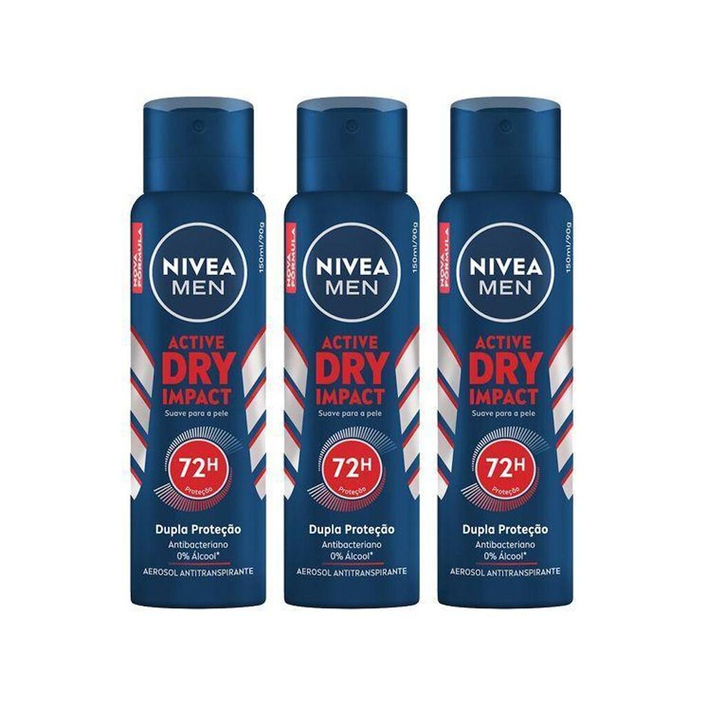 Kit 3 Desodorantes Antitranspirante Aerossol Nivea