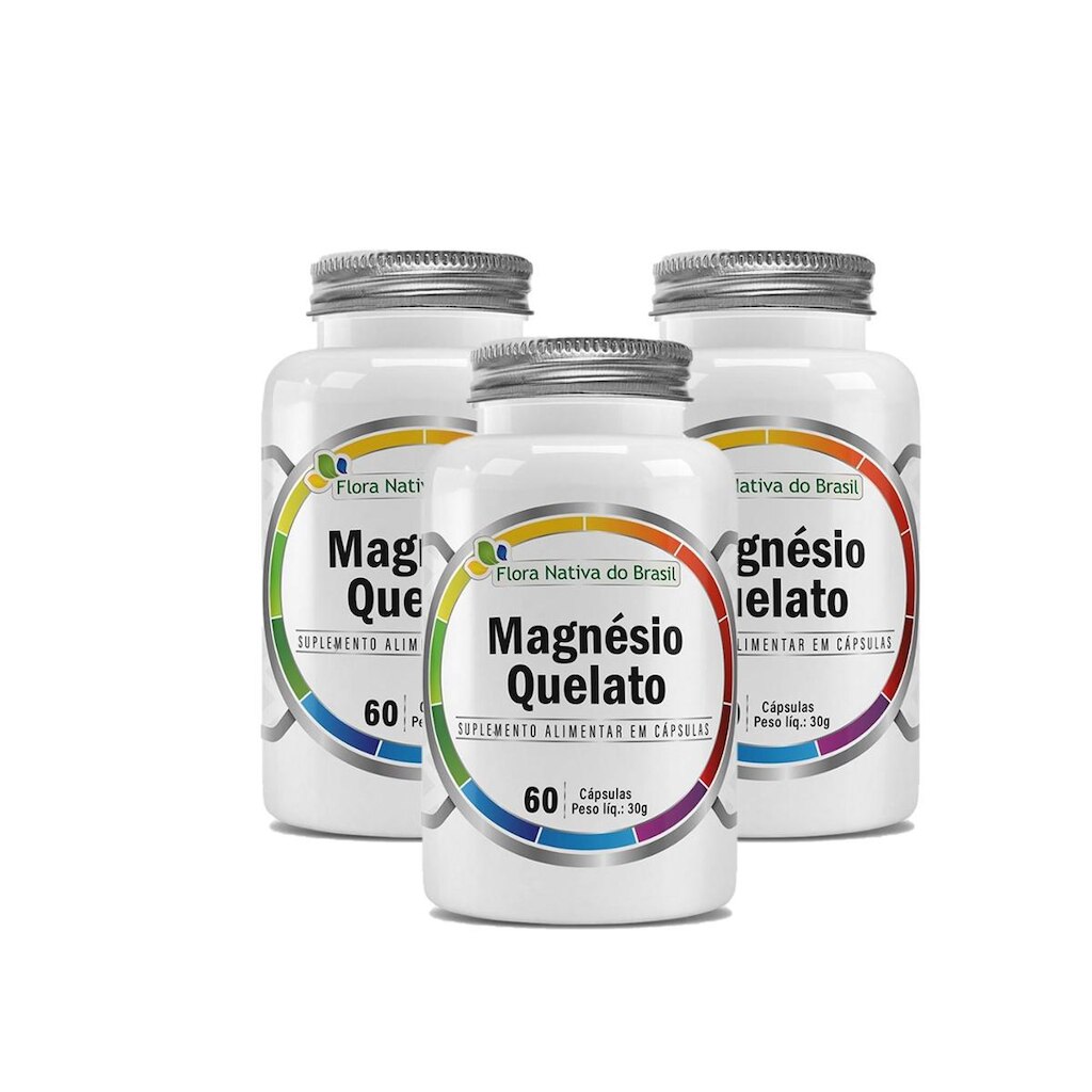 Kit 3 Magnésio Quelato 260mg 3x60 cps Flora Nativa