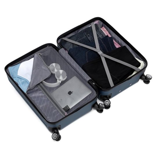 Kit 3 Malas De Bordo Viagem ABS Rígido Polo One Rodas 360° Reforçada com Cadeado TSA