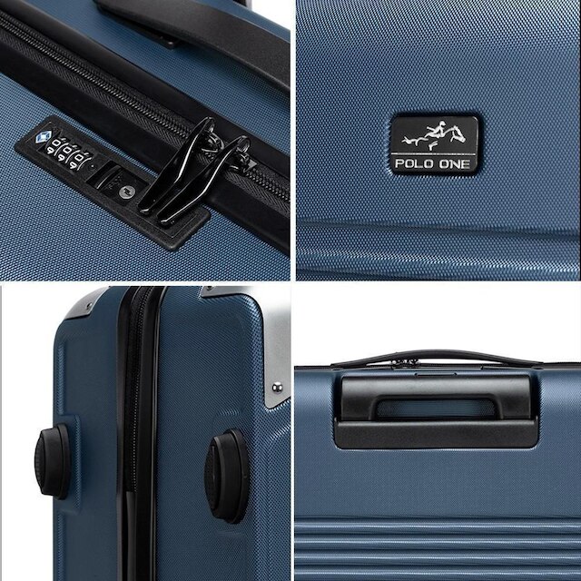 Kit 3 Malas De Bordo Viagem ABS Rígido Polo One Rodas 360° Reforçada com Cadeado TSA