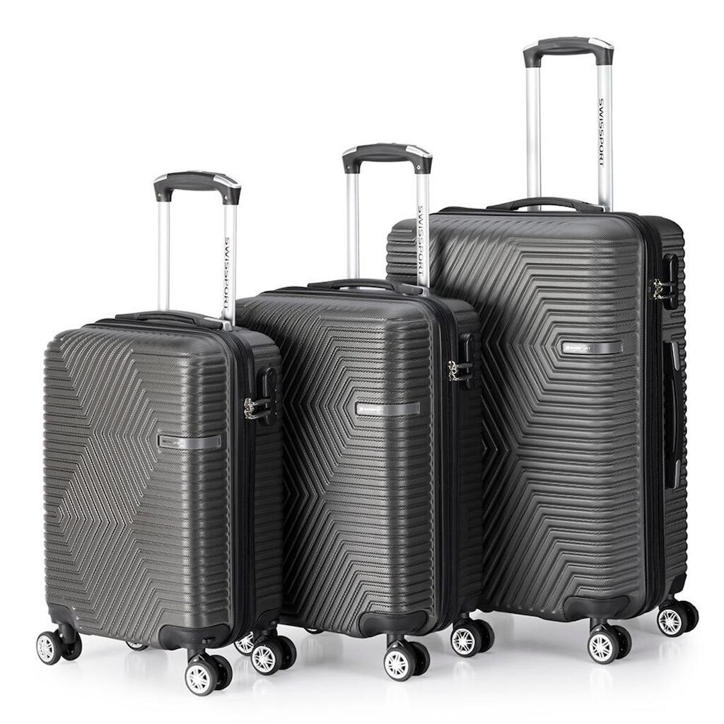 Kit 3 Malas de Viagem Resistente ABS Roda 360° Swissport