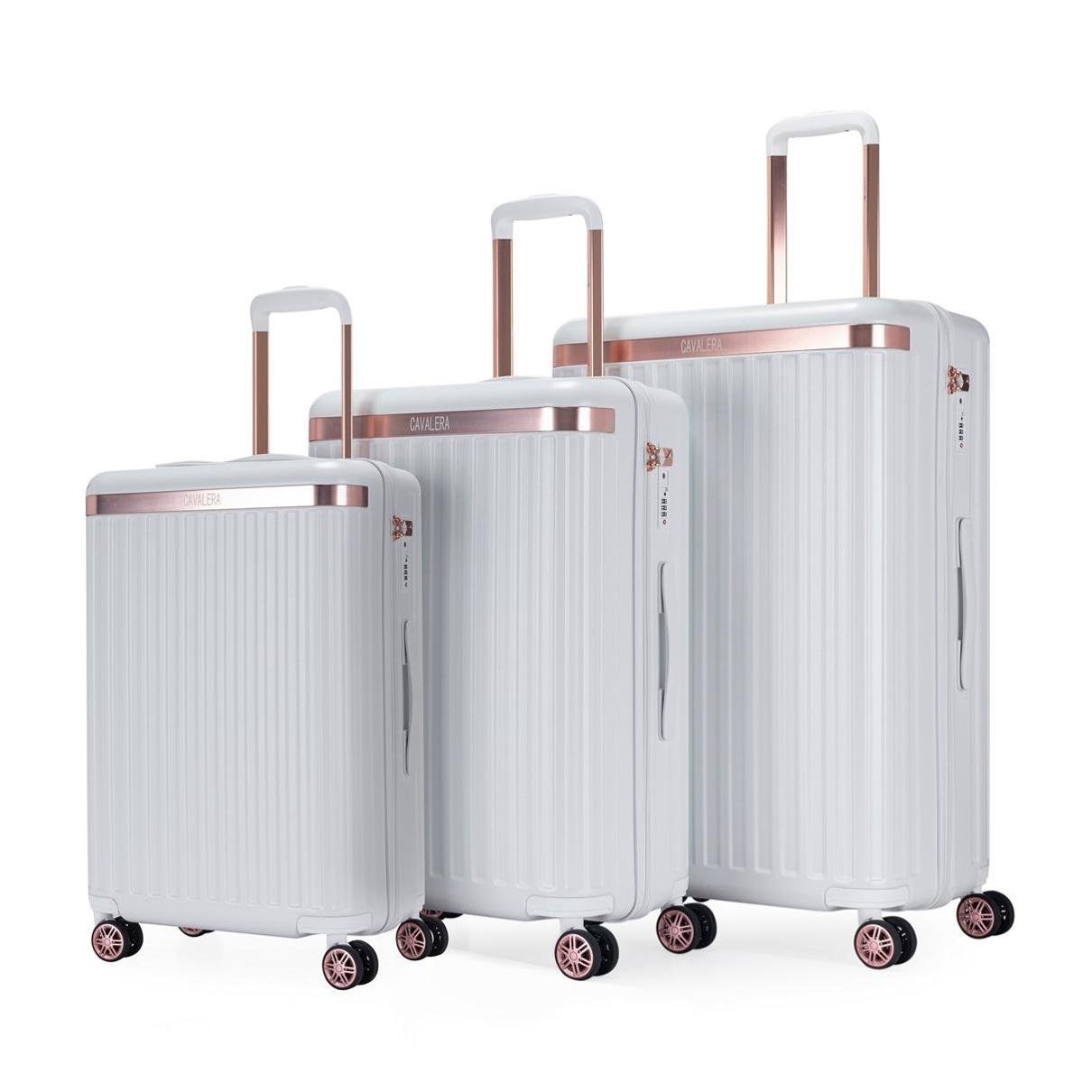 Kit 3 Malas Viagem Cavalera ABS Resistente C/ Cadeado TSA Menor preço em Kit 3 Malas Viagem Cavalera ABS Resistente C/ Cadeado TSA