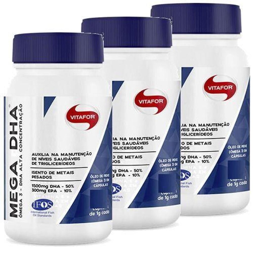 Kit 3  Mega Dha  60 Cápsulas  Vitafor