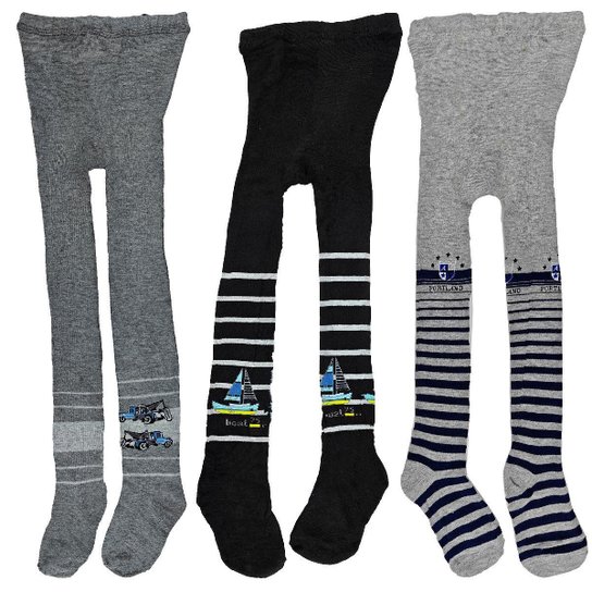 Kit 3 Meia Calça Menino Infantil Com Estampa Grossa Inverno Para Frio Confortável - Preto Menor preço em Kit 3 Meia Calça Menino Infantil Com Estampa Grossa Inverno Para Frio Confortável - Preto