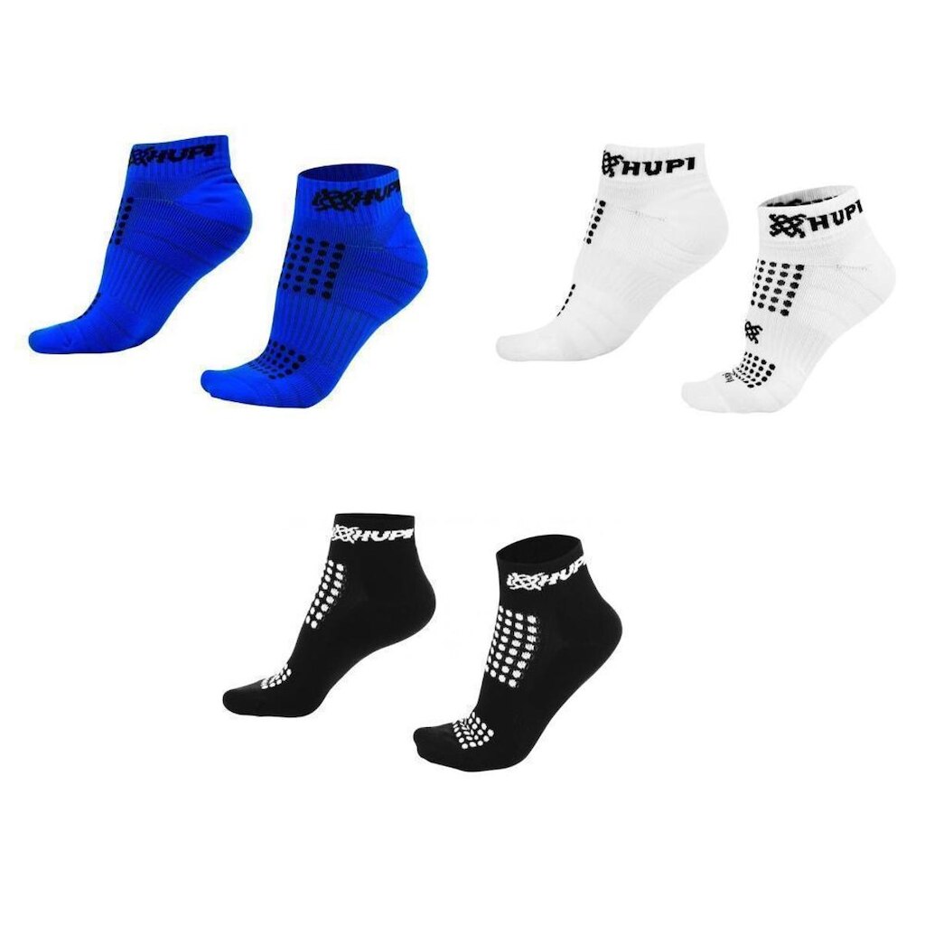 Kit 3 Meias Curtas HUPI Preto, Azul e Branco