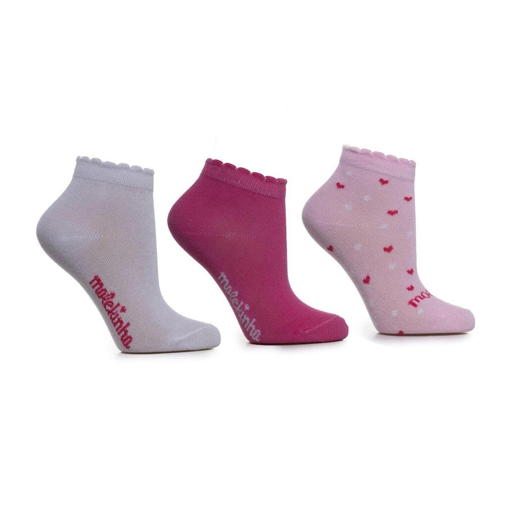 Kit 3 Meias Infantil Bebê Cano Médio Básica Molekinha Meninas