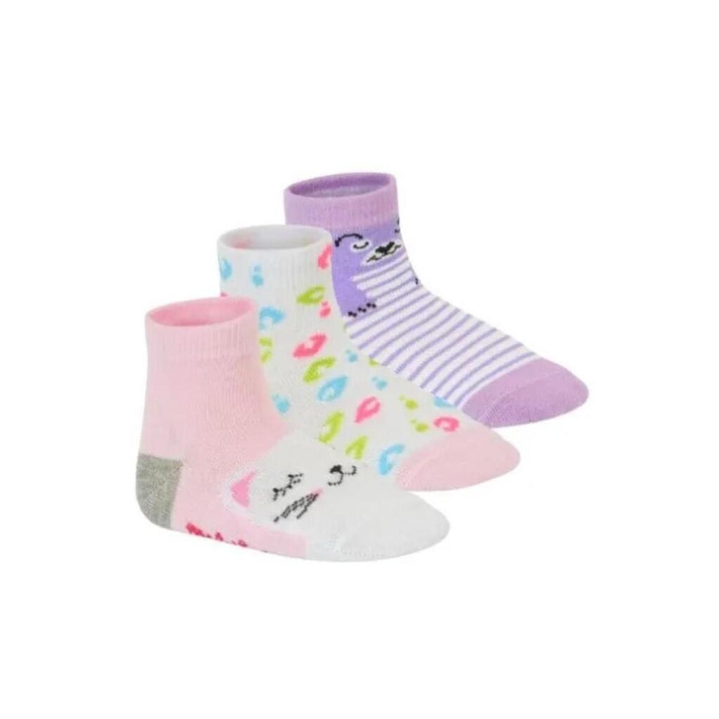 Kit 3 Meias Infantil Bebê Cano Médio Básica Molekinha Meninas