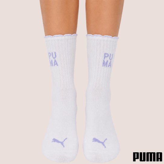 Kit 3 Meias Puma Cano Longo Infantil Original