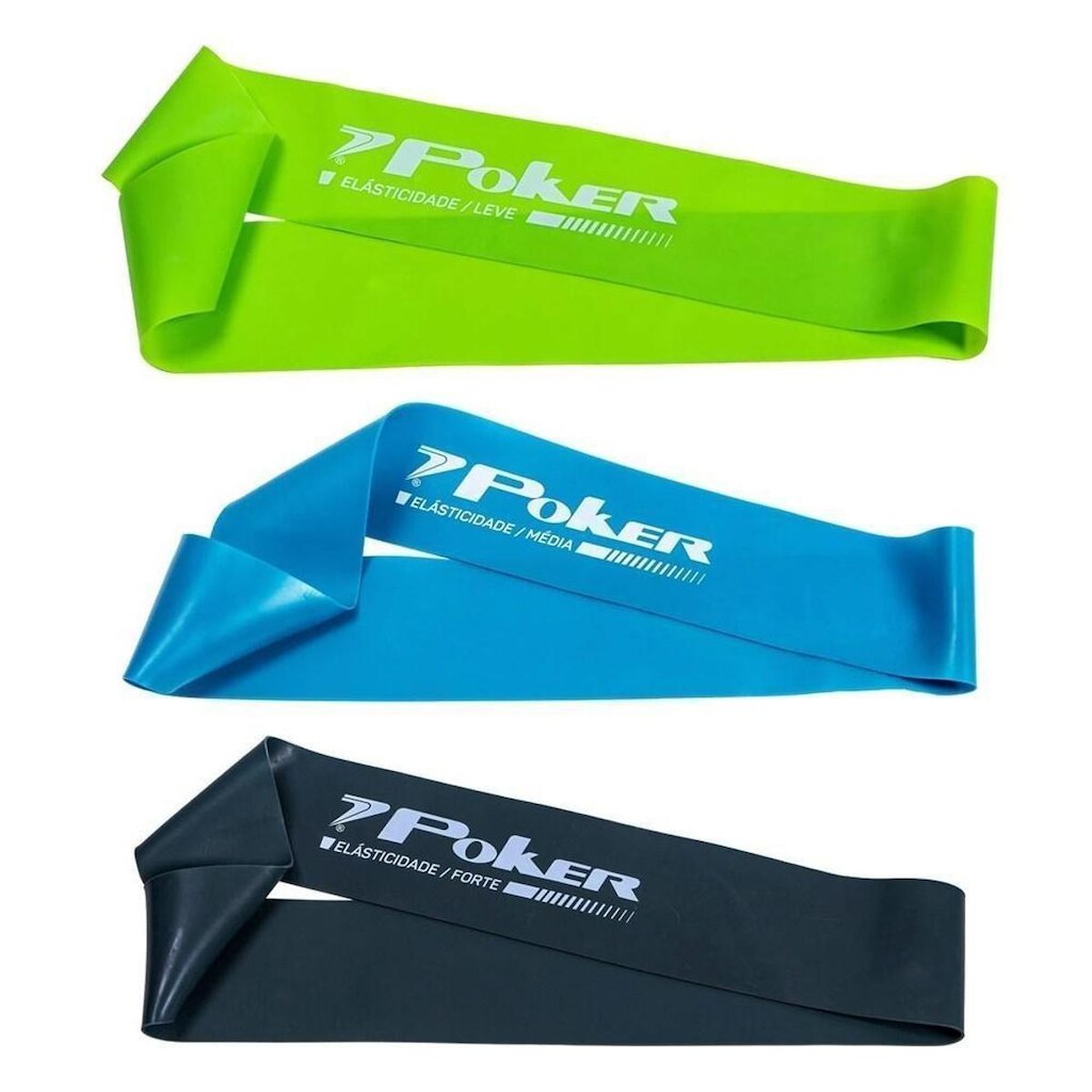 Kit 3 Mini Bands Poker Leve/Média/Forte - Verde,