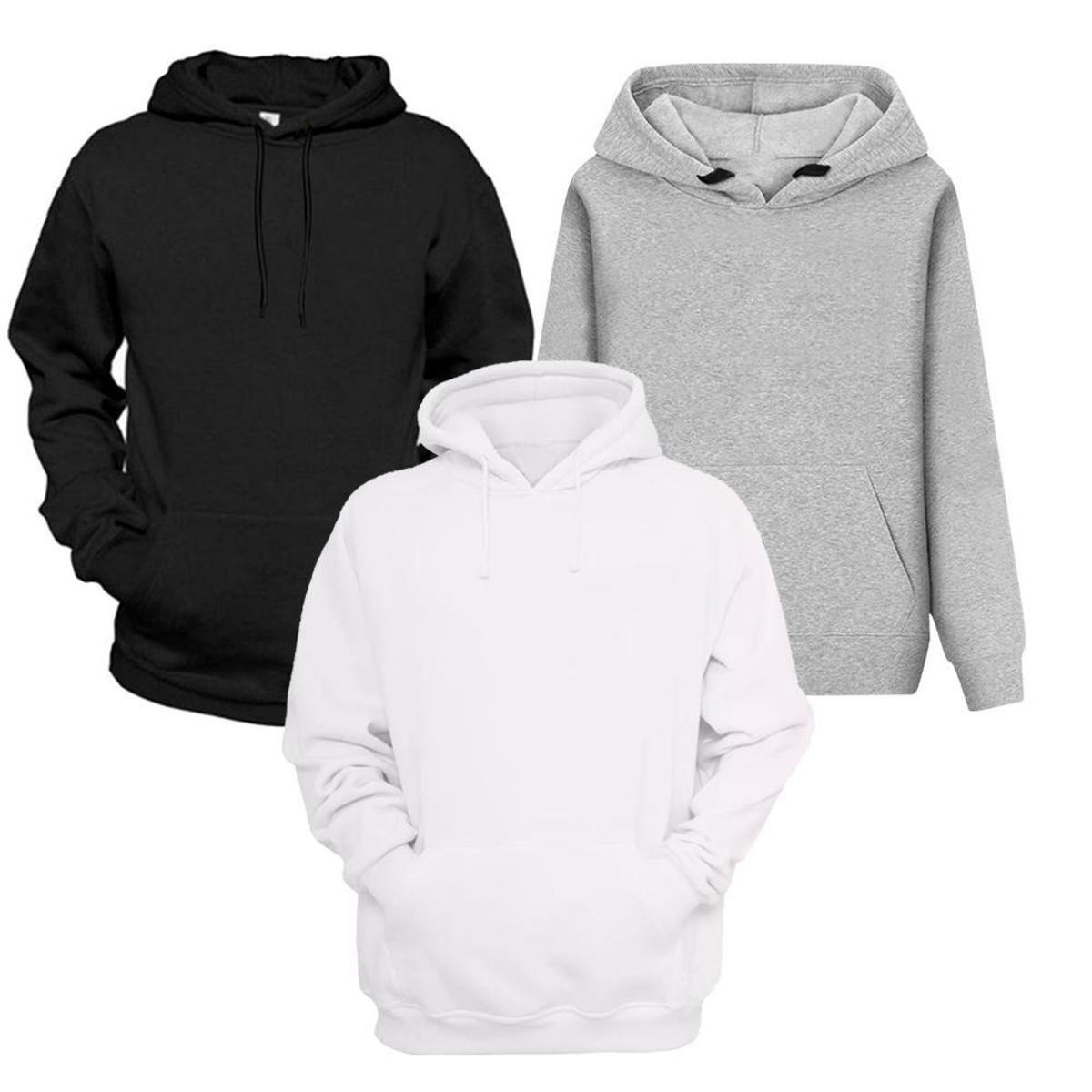 front and back of black moletom com capuz