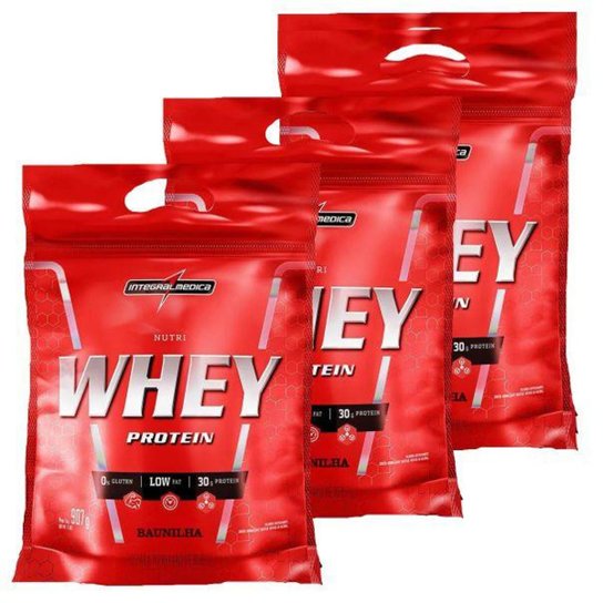 Kit 3 Nutri Whey Integralmedica 907g Refil Menor preço em Kit 3 Nutri Whey Integralmedica 907g Refil