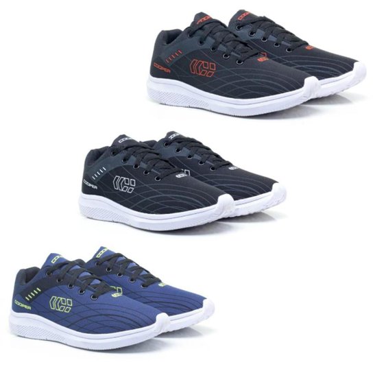 Kit 3 Par Tênis Fitness Masculino Cadarço Leve Conforto - Preto+Marinho é ruim? Kit 3 Par Tênis Fitness Masculino Cadarço Leve Conforto - Preto+Marinho é boa?