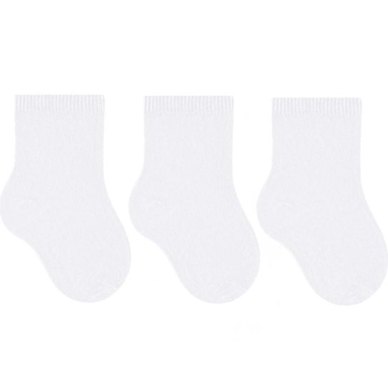 Kit 3 Pares De Meia branco de cano médio Bebê Recém Nascido Algodão Selene Ref 1320 - Branco Menor preço em Kit 3 Pares De Meia branco de cano médio Bebê Recém Nascido Algodão Selene Ref 1320 - Branco