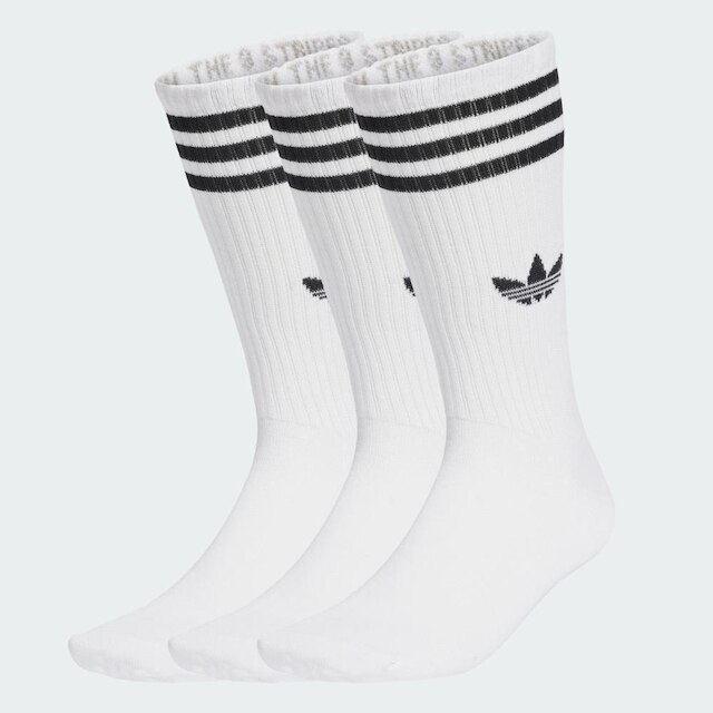 Kit 3 Pares de Meias Adidas Originals Cano Alto 3 Stripes