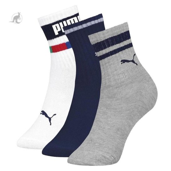 Kit 3 pares de meias Cano Longo Infantil Masculina Puma Algodão 2720 - Cinza Menor preço em Kit 3 pares de meias Cano Longo Infantil Masculina Puma Algodão 2720 - Cinza