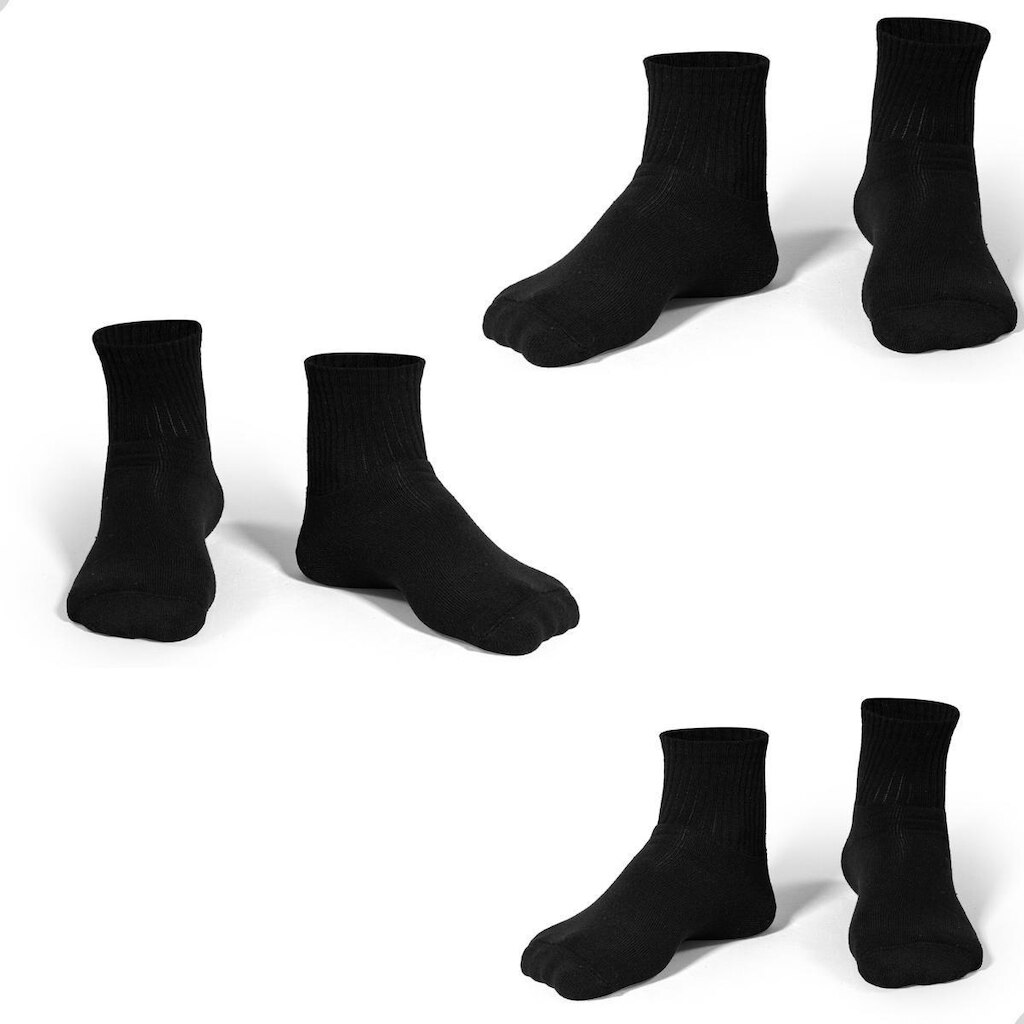 Kit 3 Pares de Meias Cano Médio Algodão Resistente Confortavel Dallf