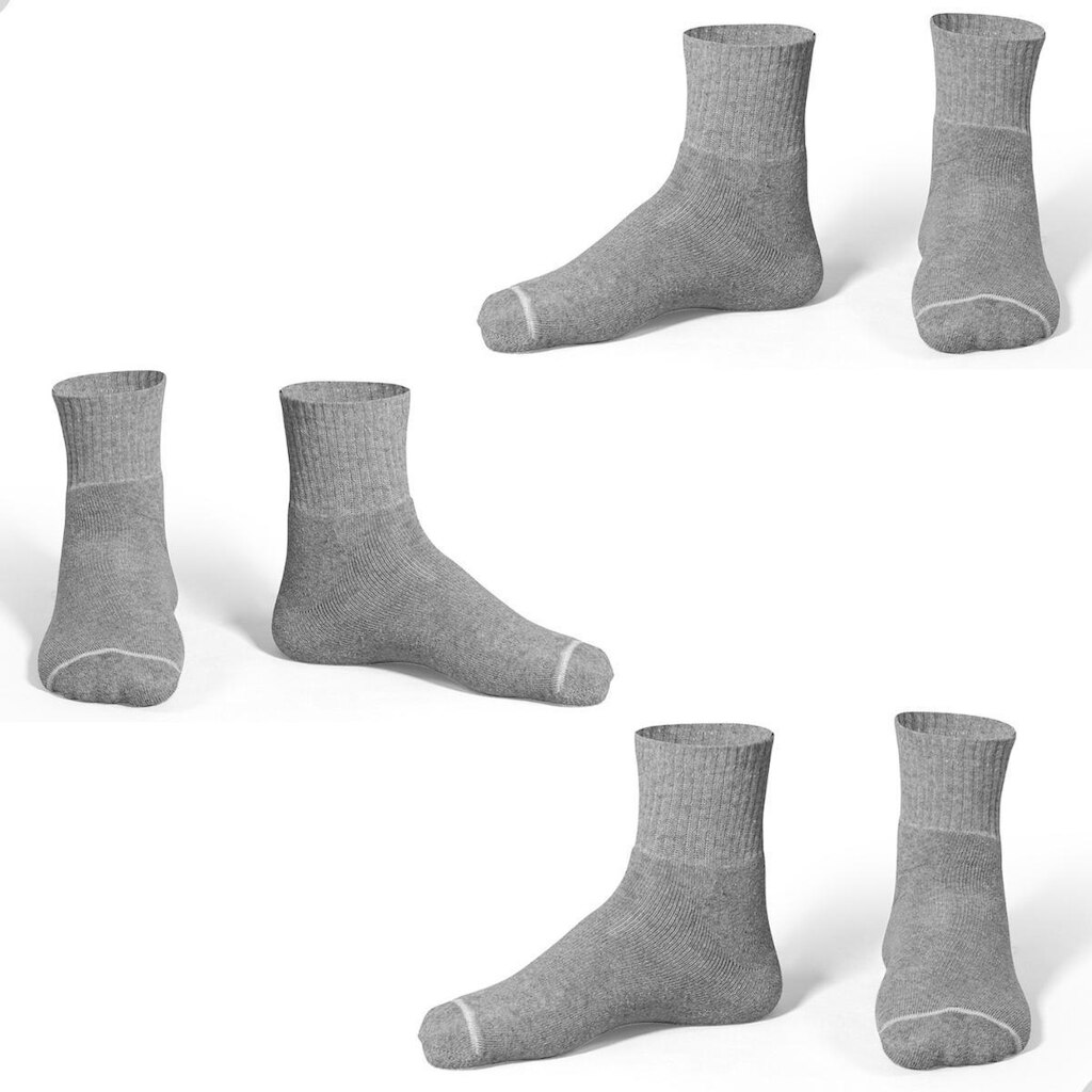 Kit 3 Pares de Meias Cano Médio Algodão Resistente Confortavel Dallf