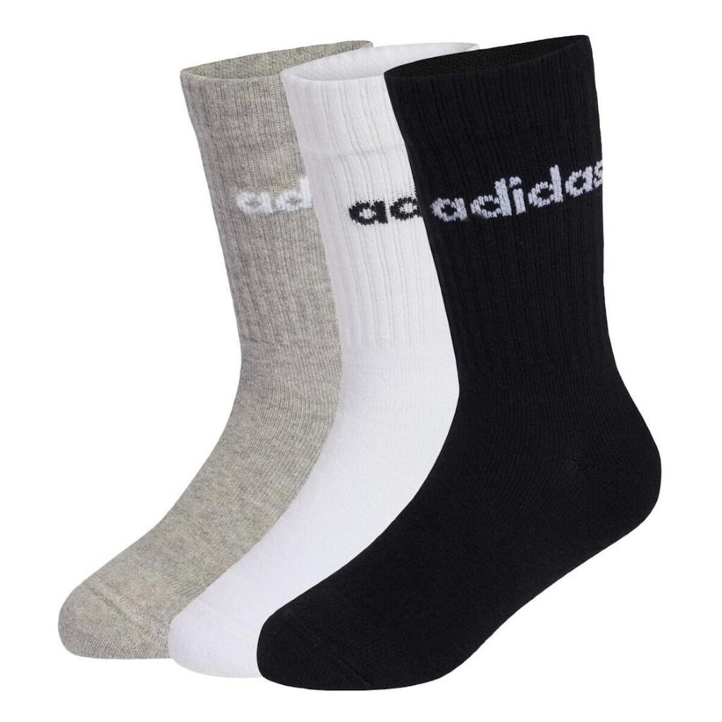 Kit 3 Pares Meia Adidas Linear Crew Kids Infantil