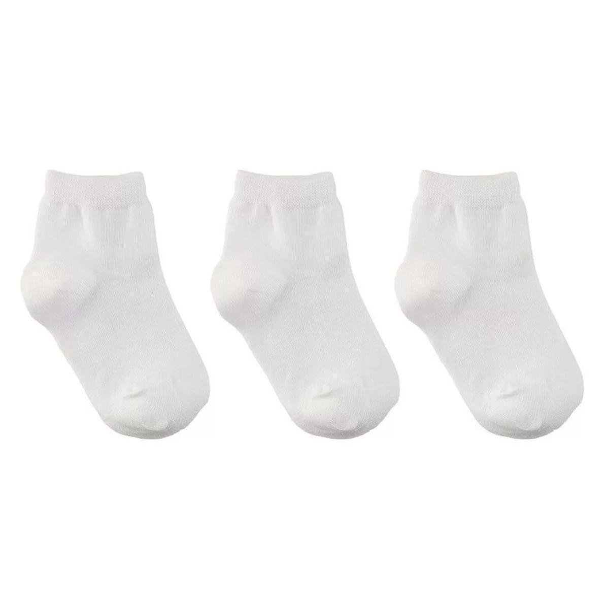 Kit 3 Pares Meia Cano Médio Lupo Kids - Branco - 30/36 Menor preço em Kit 3 Pares Meia Cano Médio Lupo Kids - Branco - 30/36