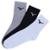 Kit 3 Pares Meia Mizuno Cano Médio Training Atoalhada Cinza/Branca/Preta MIMTA51916 - Branco