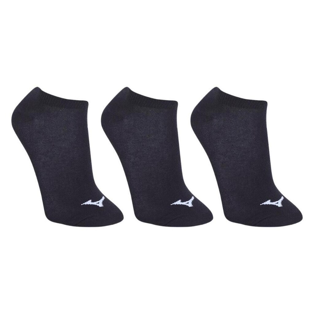 Kit 3 Pares Meia  Mizuno Sem Cano Training Respirabilidade Preta MIMTA5194