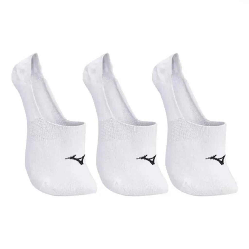Kit 3 Pares Meia Mizuno Training Invisível Branca MIMFTA5191