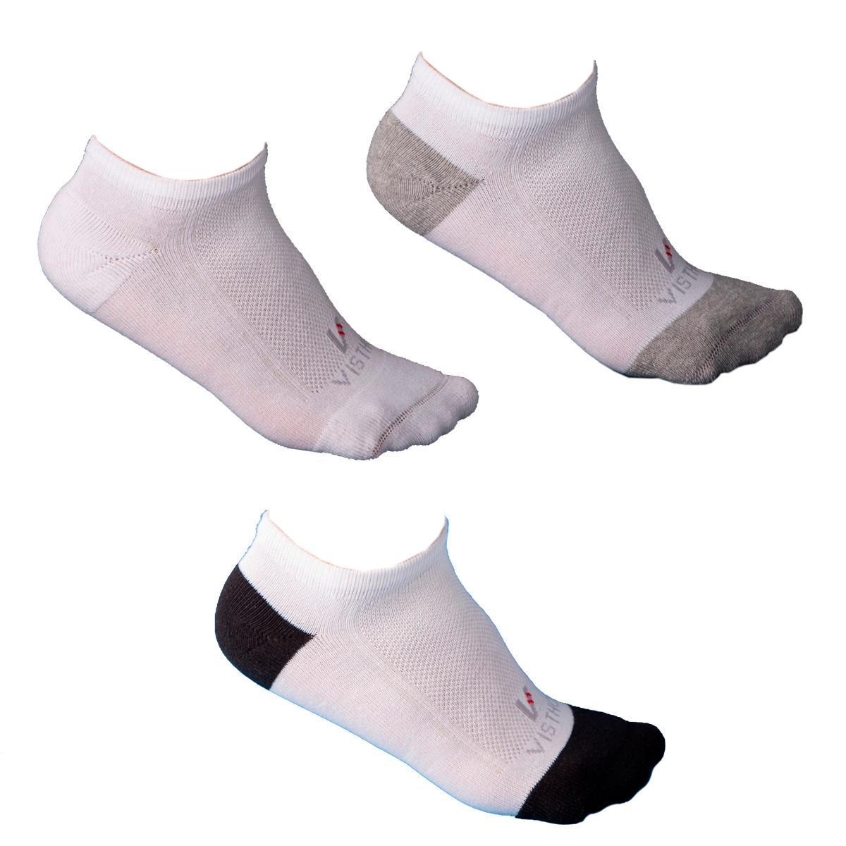 Kit 3 Pares Meia Vistho Algodão Feminino