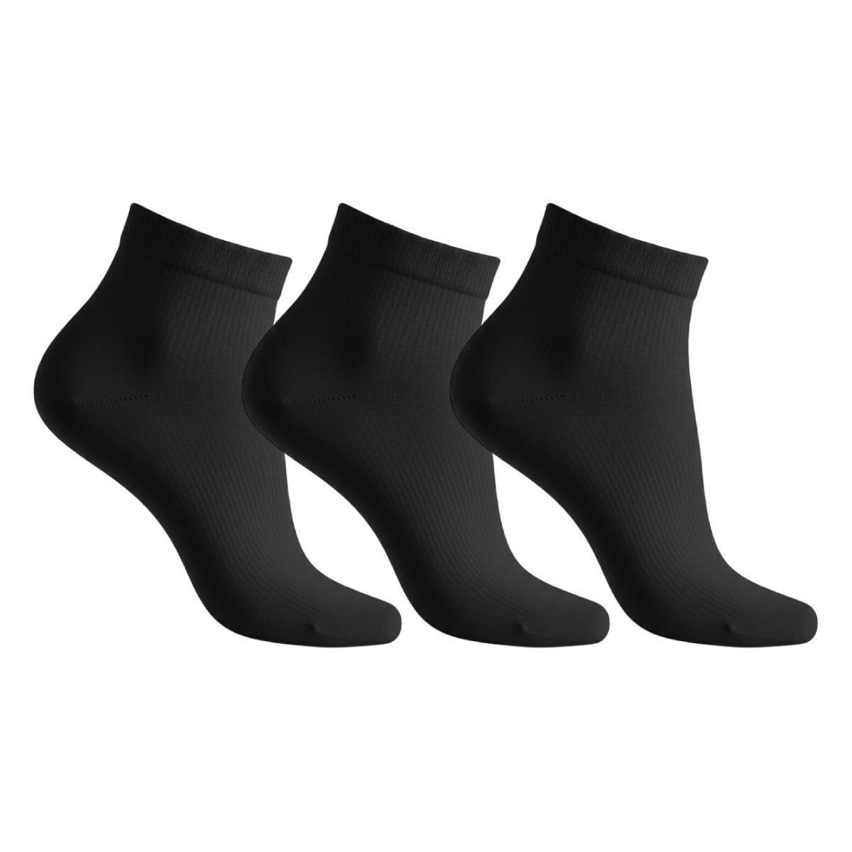 Kit 3 Pares Meias de Algodão Classic Cano Curto Unissex Sortida Casual Dia a Dia Confortável
