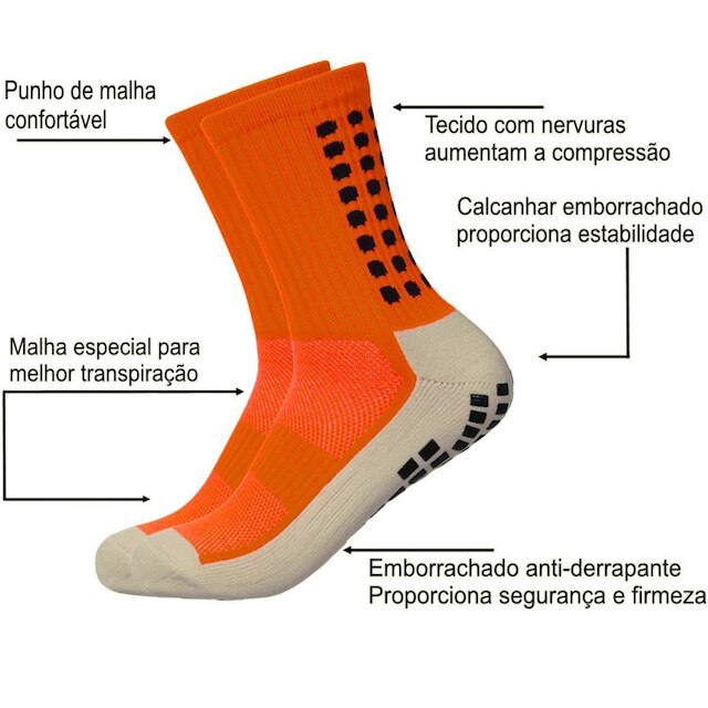 kit 3 pares Meias esportivas Pilates Hidroginástica Yoga futebol Antiderrapante